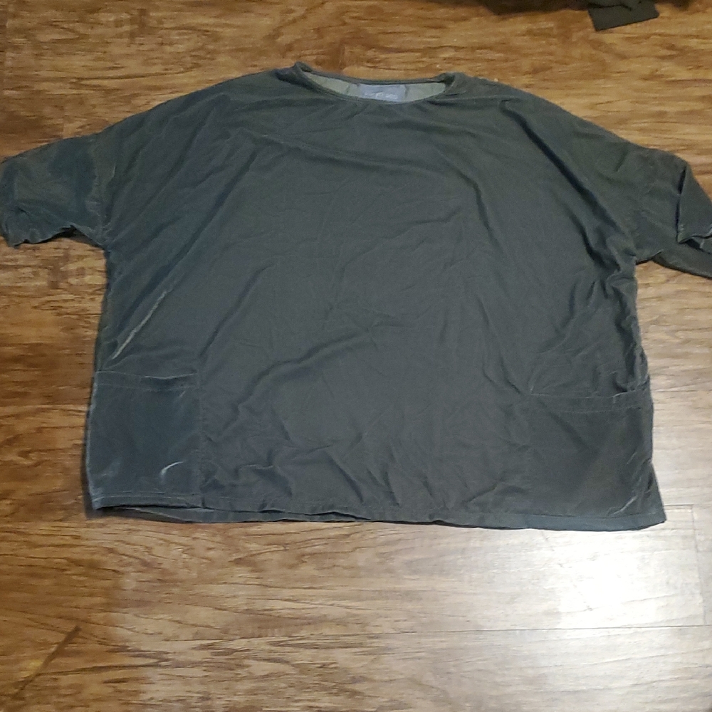 Karyn SEO Gray Velour Oversized Handmade Shirt Medium
